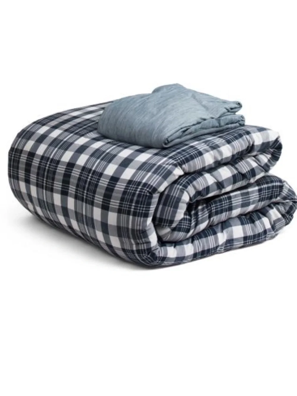 Foundry Navy & White Plaid 7 Piece comforter Set